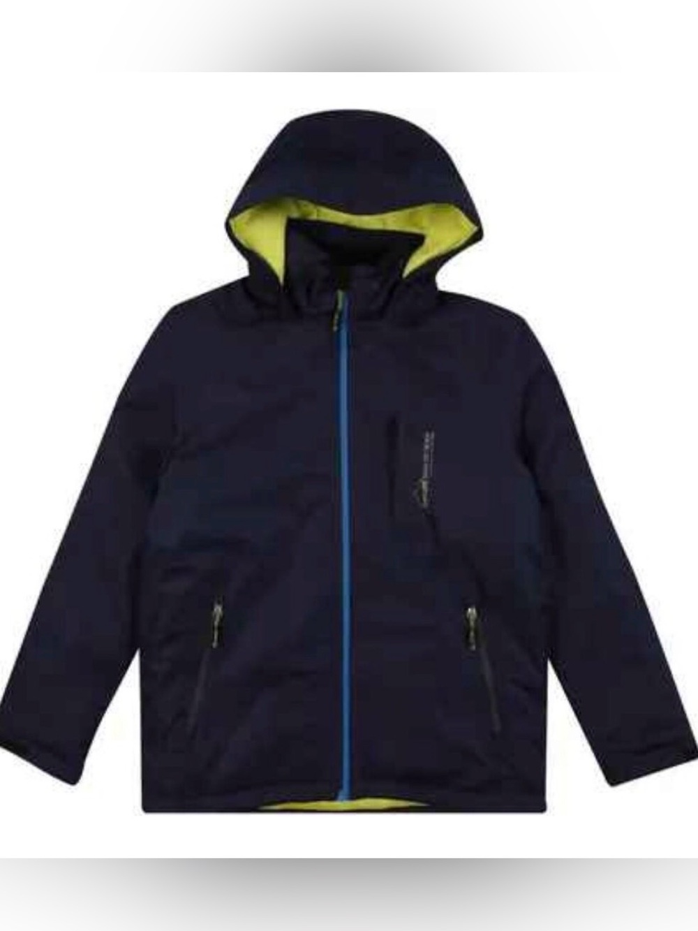 Killtec Boys Size 14 Waterproof Hooded Ski Jacket - Navy with Lime Lining 🎿